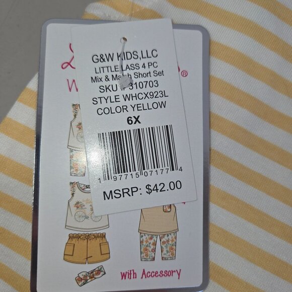 Little Lass  Girl 6X Smiles For Miles Bicycle Floral Girls Outfit Set 4165 - Picture 8 of 9